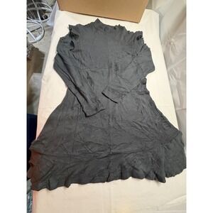 LC Lauren Conrad Gray Mock Neck Ruffle Shoulder Sweater Dress Size Medium 132839